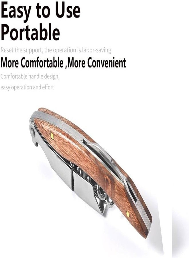 Kit-Home Professional Waiter Corkscrew Wine Key for Bartenders Set of 3,With Long Rosewood Handle Stainless Steel Handle Wine Opener for Bar Restaurant Waiters, Sommelier, Bartend (Long Rose Wood 3 Packs) - Image 2